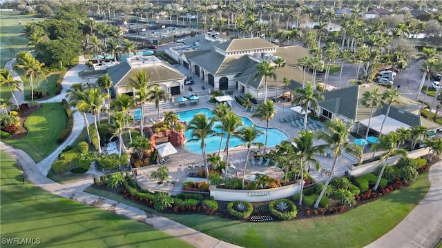 aerial view featuring a residential view