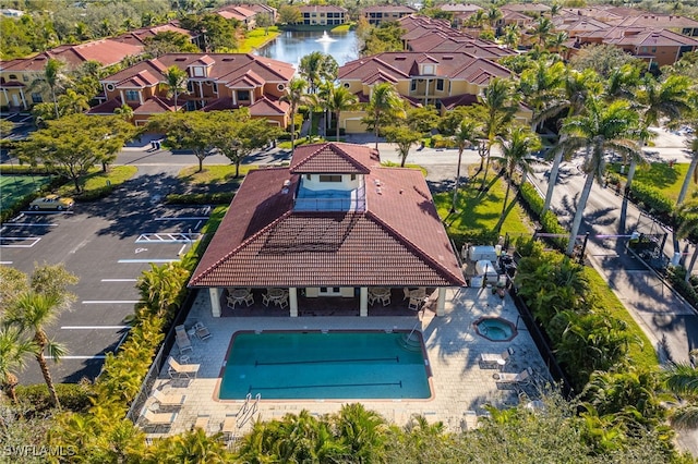 bird's eye view with a residential view