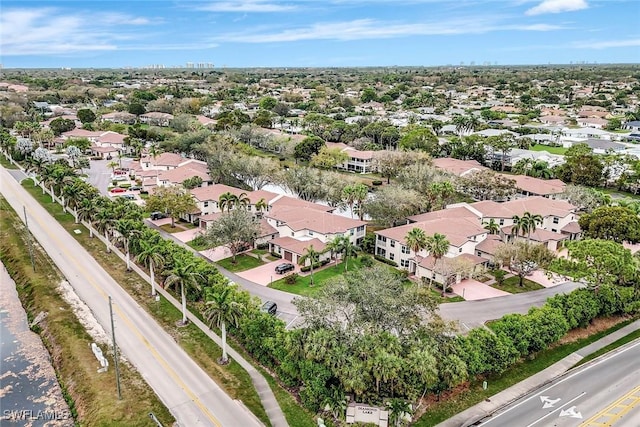 aerial view with a residential view