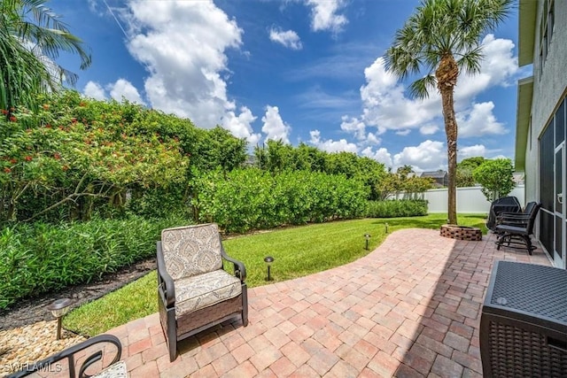 view of patio with fence