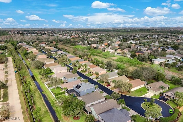 aerial view with a residential view