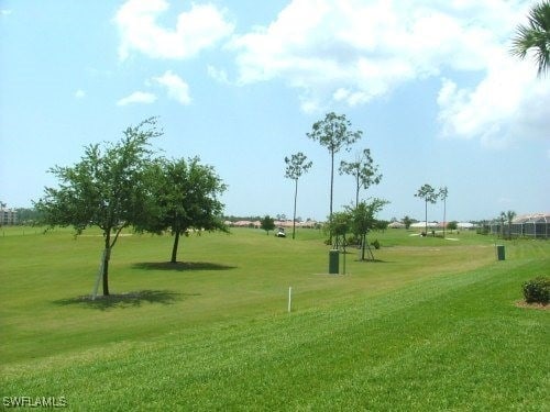 view of property's community with a yard