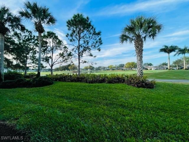 view of community featuring a lawn