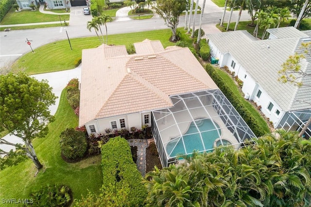 drone / aerial view featuring a residential view