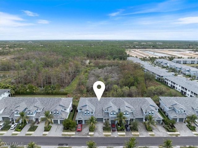 drone / aerial view with a residential view