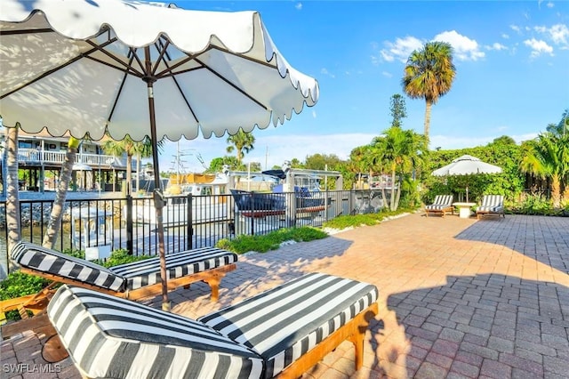 view of patio / terrace with fence