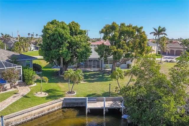 2501 Rio Grande Dr, Punta Gorda, FL 33950 - exterior space with a lawn and a water view