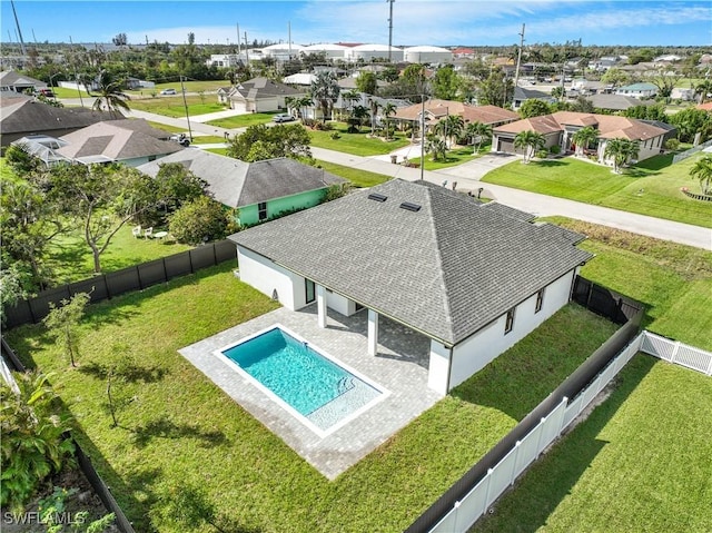 aerial view with a residential view