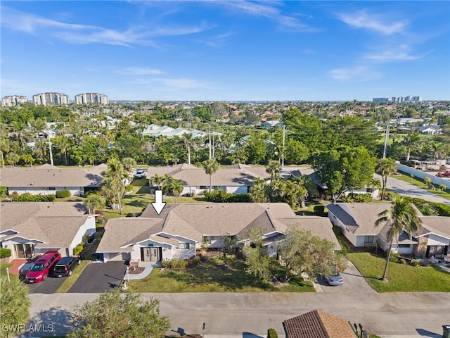 aerial view featuring a residential view