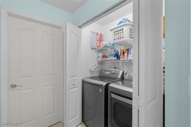 laundry room with laundry area and washer and clothes dryer