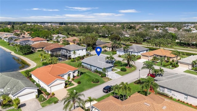 bird's eye view with a residential view