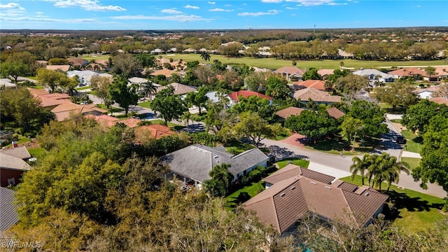 birds eye view of property with a residential view