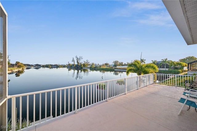 balcony with a water view