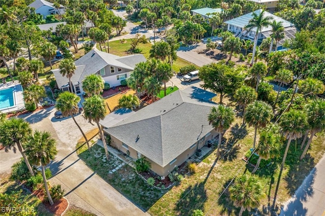 drone / aerial view with a residential view