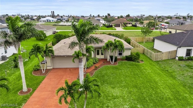 drone / aerial view with a residential view