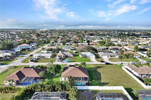 drone / aerial view with a residential view