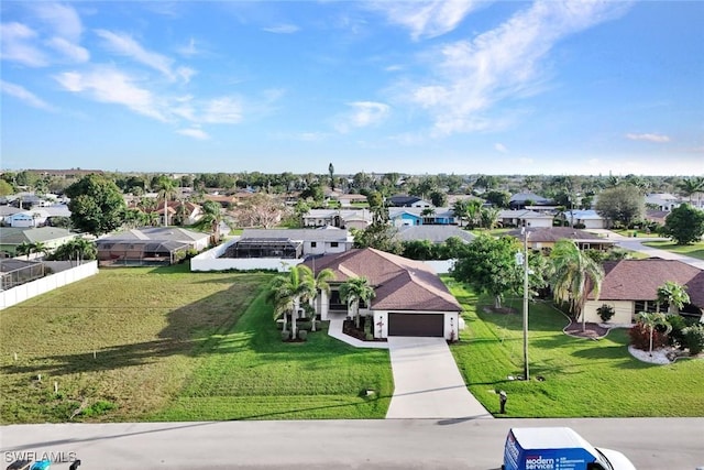 bird's eye view with a residential view