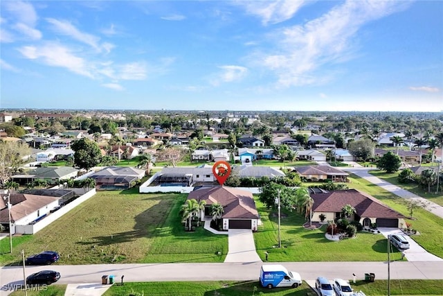 aerial view featuring a residential view