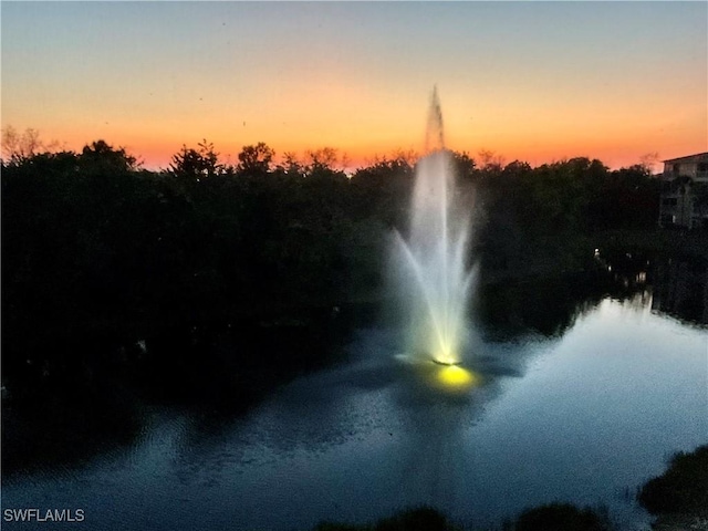 nature at dusk with a water view