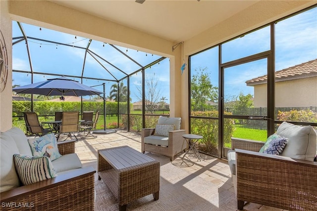 view of sunroom