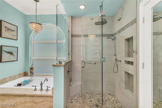1015 Goldenrod Ave, Marco Island, FL 34145 - full bath featuring a stall shower and a garden tub