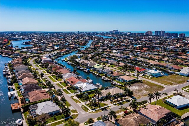 1015 Goldenrod Ave, Marco Island, FL 34145 - aerial view with a water view and a residential view