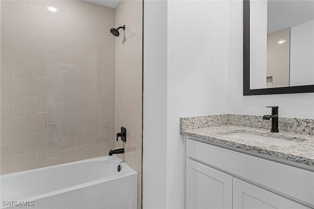 full bathroom with vanity and  shower combination