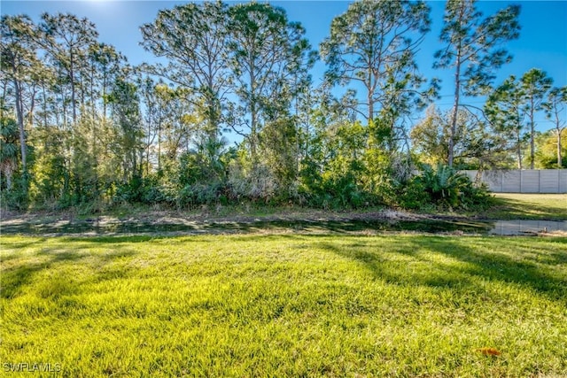 view of yard featuring fence