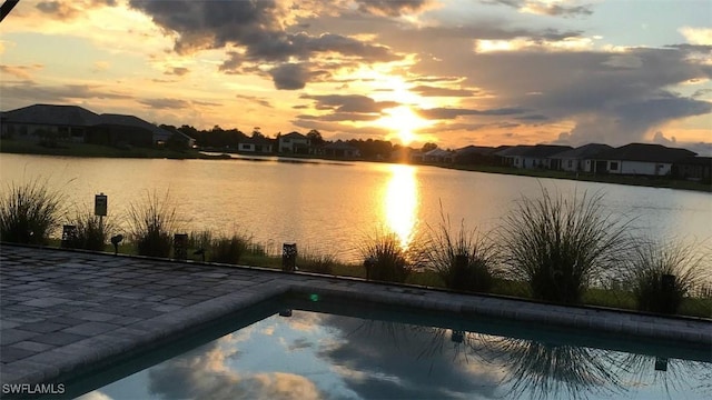 property view of water featuring a residential view