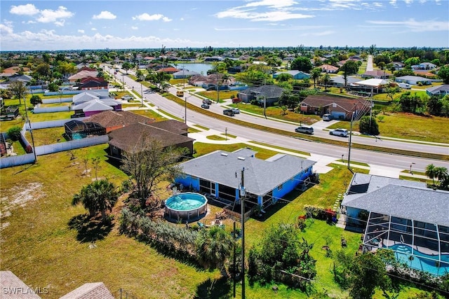 aerial view with a residential view