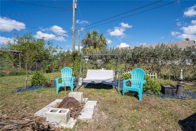 view of yard featuring fence