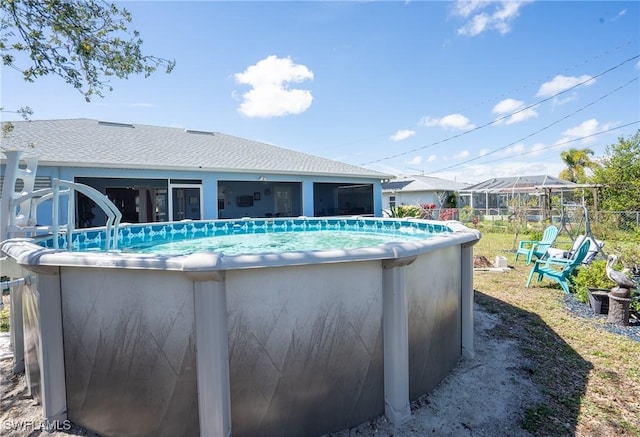 outdoor pool with fence