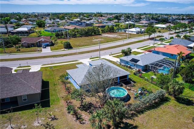 drone / aerial view with a residential view