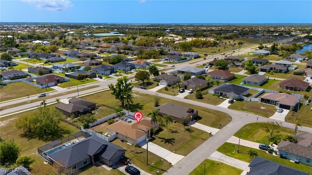 aerial view with a residential view