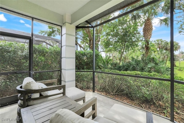 view of unfurnished sunroom