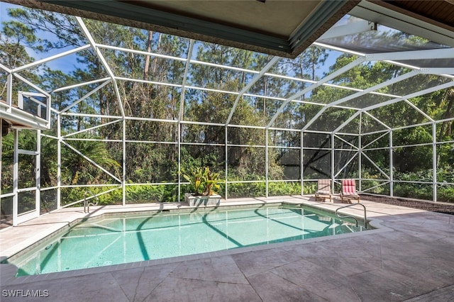 pool featuring a patio and a lanai