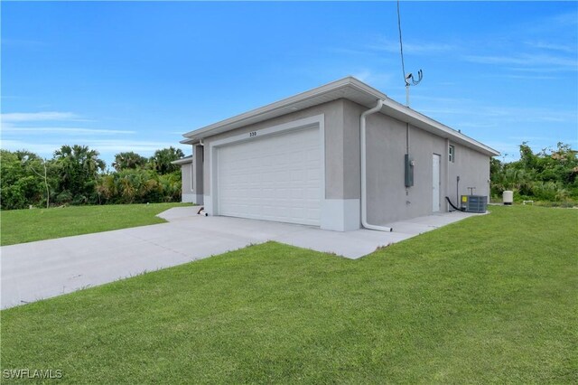 330 Larose Ave, Lehigh Acres, FL 33974 - exterior space featuring central AC and driveway