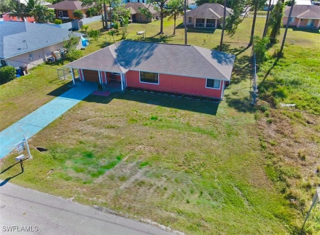 drone / aerial view featuring a residential view