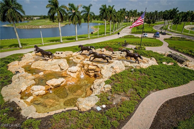 view of home's community featuring a water view