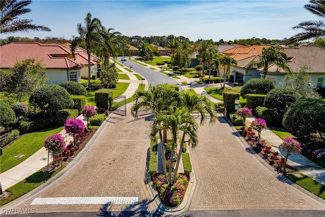 bird's eye view with a residential view