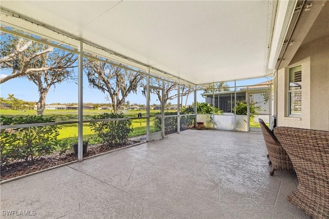 view of unfurnished sunroom