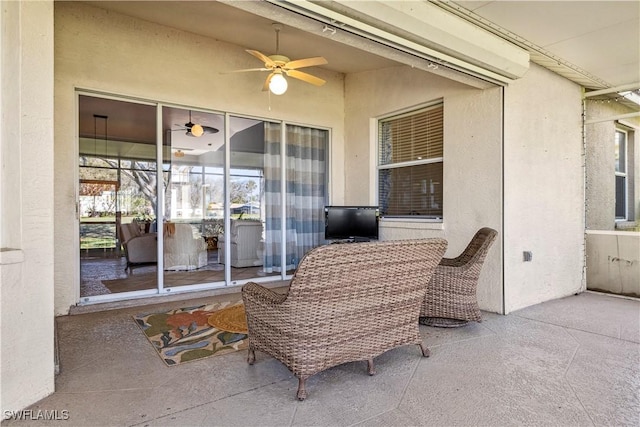 view of patio / terrace featuring a ceiling fan