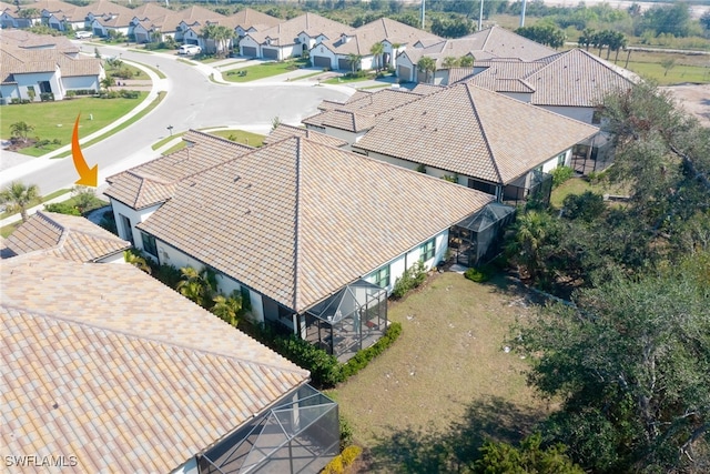 aerial view with a residential view