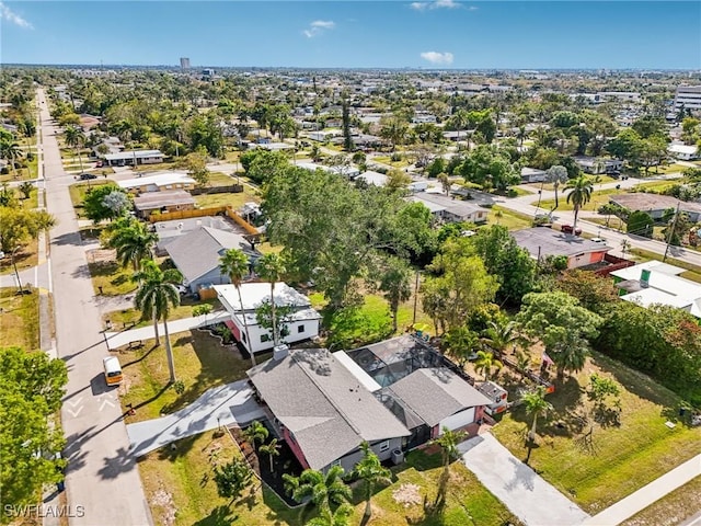 aerial view with a residential view