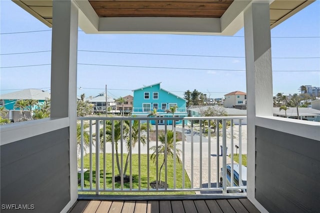 balcony with a residential view