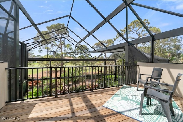 deck featuring a lanai