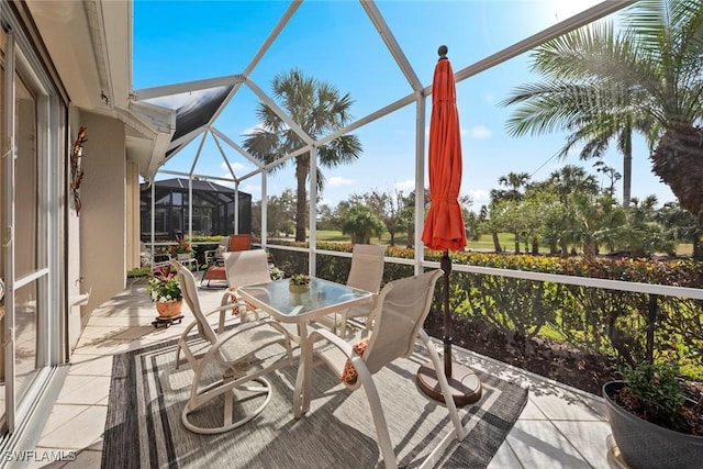 view of sunroom