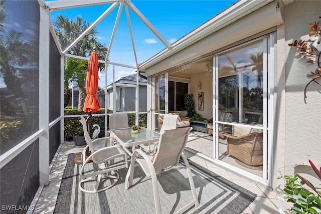 view of sunroom