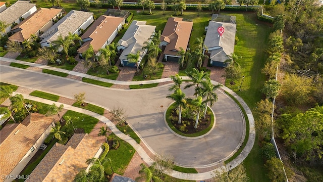 aerial view with a residential view