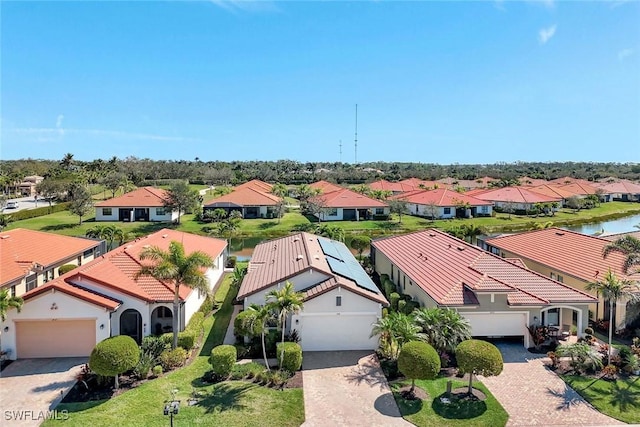 aerial view with a residential view